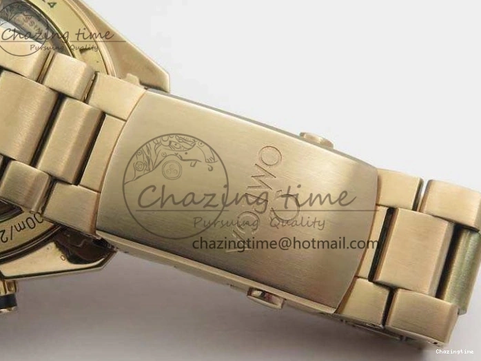 0328 Seamaster Pro Chrono RG Best Edition Black Ceramic Black Dial On RG Bracelet A ComfortFit 8130